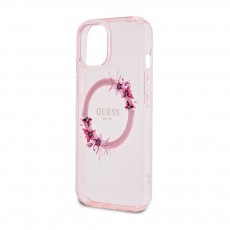 Husa spate pentru iPhone 15 Pro Max - Guess Flower Roz