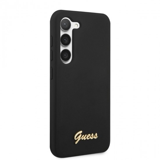 Husa spate pentru Samsung Galaxy S23 - Guess metal logo Negru