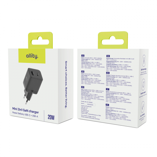 Incarcator Allity Type C Plus USB 30W - Negru