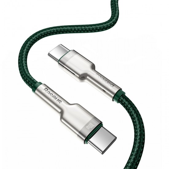 Cablu Baseus Cafule Type C - type C 100W 1 metru Verde