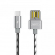 Cablu de date metalic Type-C Fast Charge Remax RC-080 - Argintiu