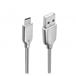 Cablu de date metalic Type-C 1m - Gri