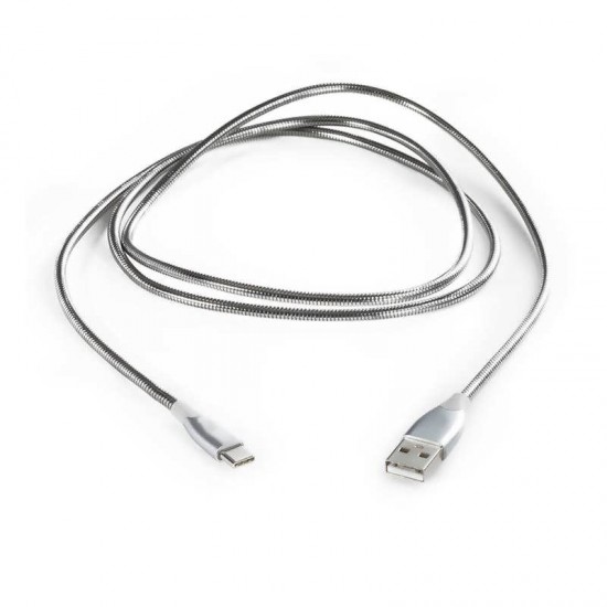 Cablu de date metalic Type-C 1m - Gri