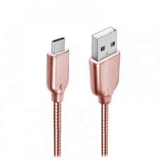 Cablu de date metalic Type-C 1m - Rose Gold