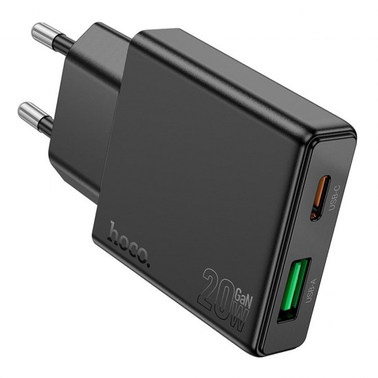 Incarcator Hoco N38 Fast Charger 20W plus cablu 1m - Negru