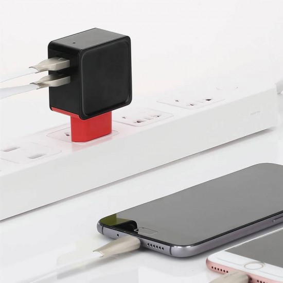 Incarcator de priza DM-20 - Fast Charge 2.4A 2xUSB + cablu pentru iPhone - Negru
