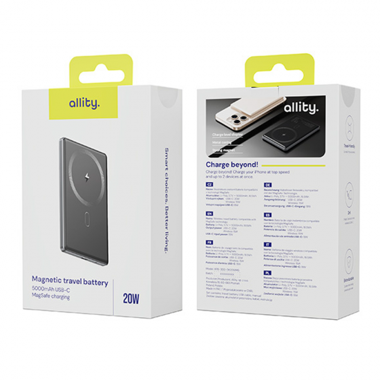 Baterie externa Allity, MagSafe charging - 5000mAh