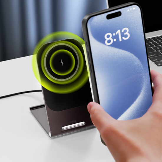 Suport pentru telefon, magnetic, cu incarcare wireless - Allity