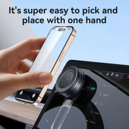 Suport auto magnetic, cu ventuza electrica, pentru telefon cu incarcare Wireless - Yesido C223