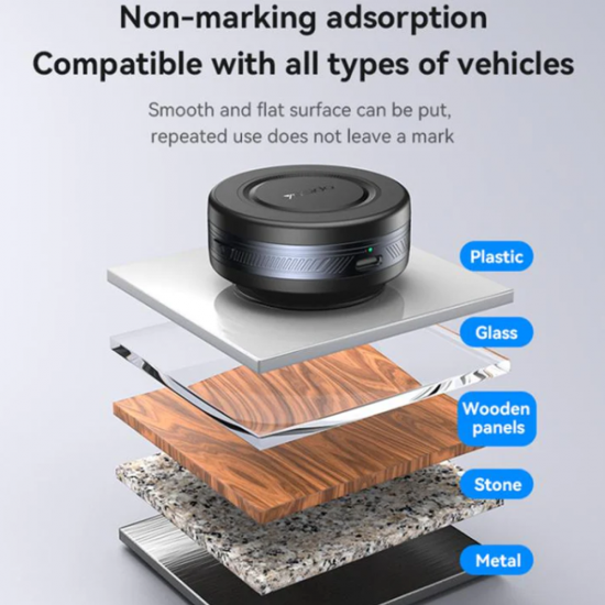 Suport auto magnetic, cu ventuza electrica, pentru telefon cu incarcare Wireless - Yesido C223