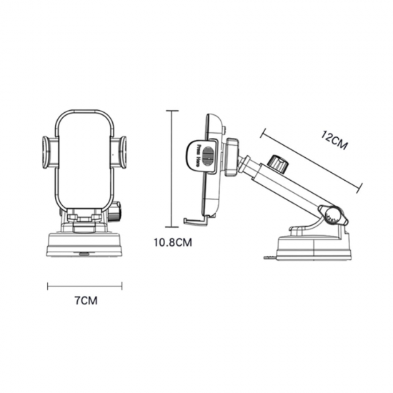 Suport auto pentru telefon cu incarcare Wireless Yesido C197 - Negru