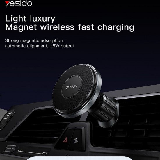 Suport auto universal pentru telefon cu incarcare Wireless - Yesido C190 Plus