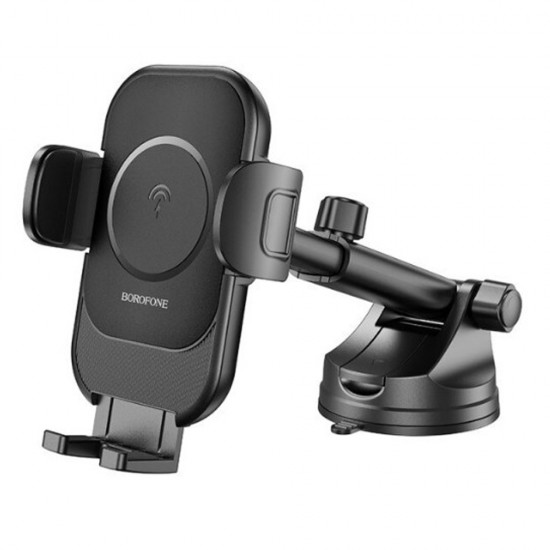 Suport auto pentru telefon cu incarcare Wireless Borofone BH203 - Negru
