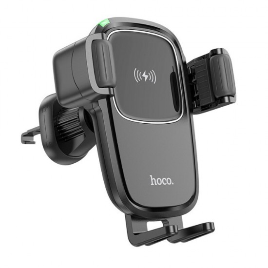 Suport auto grila ventilatie pentru telefon cu incarcare Wireless Hoco HW1 - Negru