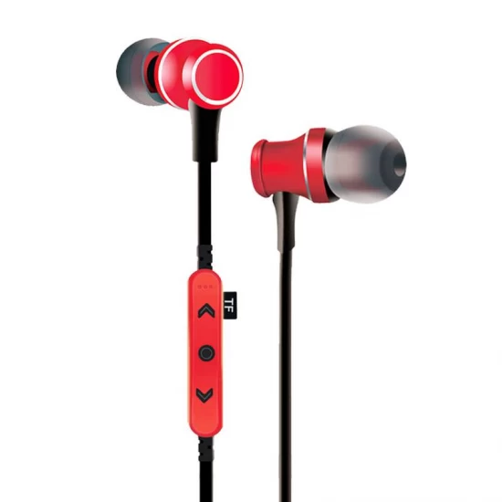 Casti metalice Deepbass D-22 In-Ear Wireless Bluetooth - Rosu
