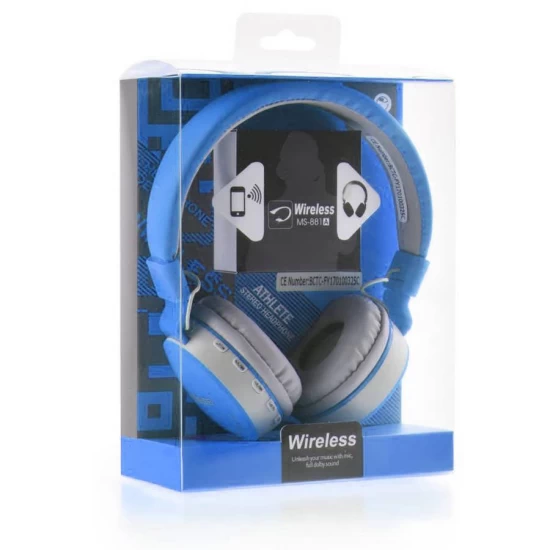 Casti On-Ear Wireless Bluetooth cu Handsfree MS - 881A - Albastru