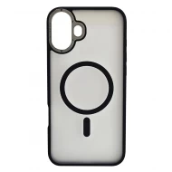 Husa spate pentru iPhone 16 Plus Berlia Matte Magsafe - Semitransparent/Negru