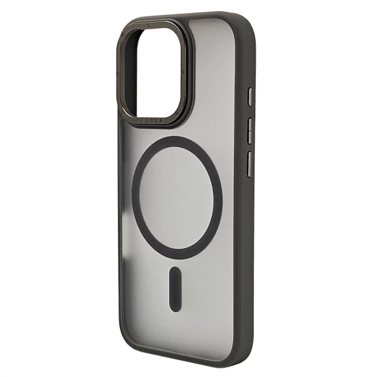 Husa spate pentru iPhone 16 Pro Berlia Matte Magsafe - Semitransparent/Gri