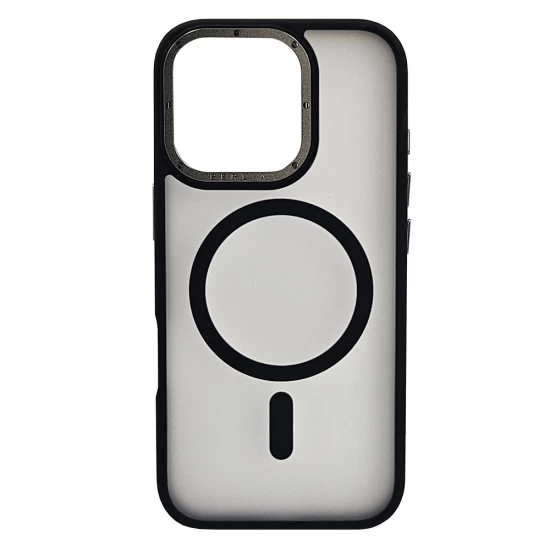 Husa spate pentru iPhone 15 Pro Berlia Matte Magsafe - Semitransparent/Negru