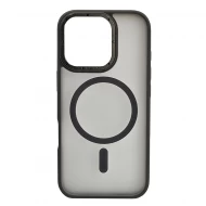Husa spate pentru iPhone 15 Pro Berlia Matte Magsafe - Semitransparent/Gri