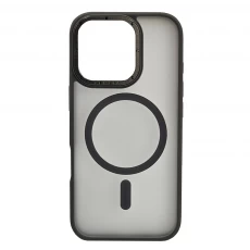 Husa spate pentru iPhone 15 Pro Berlia Matte Magsafe - Semitransparent/Gri