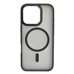 Husa spate pentru iPhone 16 Pro Max Berlia Matte Magsafe - Semitransparent/Gri