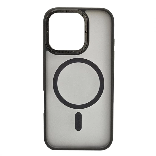 Husa spate pentru iPhone 16 Pro Berlia Matte Magsafe - Semitransparent/Gri
