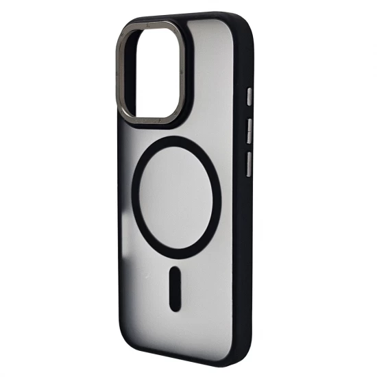 Husa spate pentru iPhone 15 Pro Berlia Matte Magsafe - Semitransparent/Negru