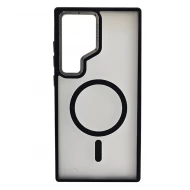 Husa spate pentru Samsung Galaxy S24 Ultra Berlia Matte Magsafe Series - Transparent/Negru