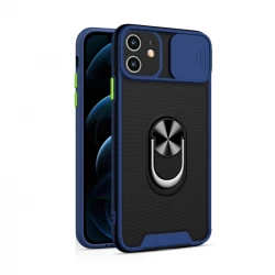 Husa spate pentru iPhone 12 - Slide Case Albastru
