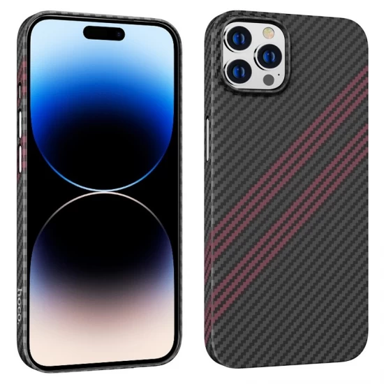 Husa spate pentru iPhone 14 Pro Hoco Cave - Negru/Rosu