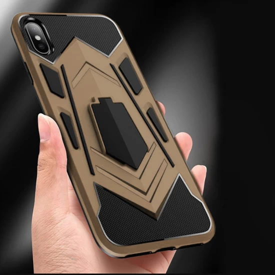 Husa spate pentru iPhone 12 Pro Max - Wolf Case Stand Rosu
