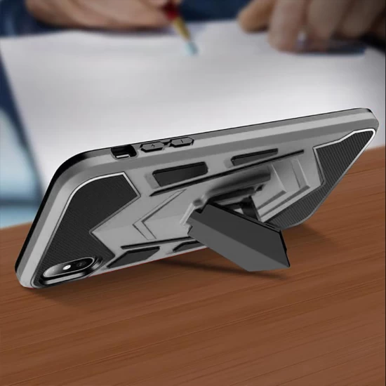 Husa spate pentru iPhone 12 Pro Max - Wolf Case Stand Rosu