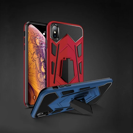 Husa spate pentru iPhone 12 Pro Max - Wolf Case Stand Rosu