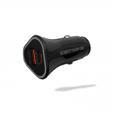 Incarcator auto universal Type C / USB Robest - Negru