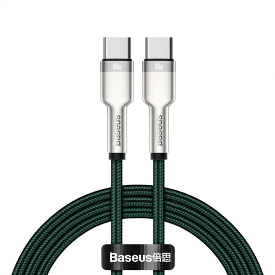 Cablu Baseus Cafule Type C - type C 100W 1 metru Verde