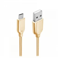 Cablu de date metalic Type-C 1m - Gold