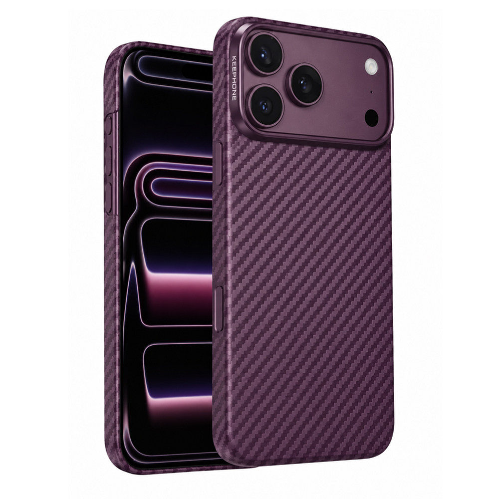 Husa spate pentru iPhone 18 Pro Max Keephone Kevilar Magsafe - Burgundy