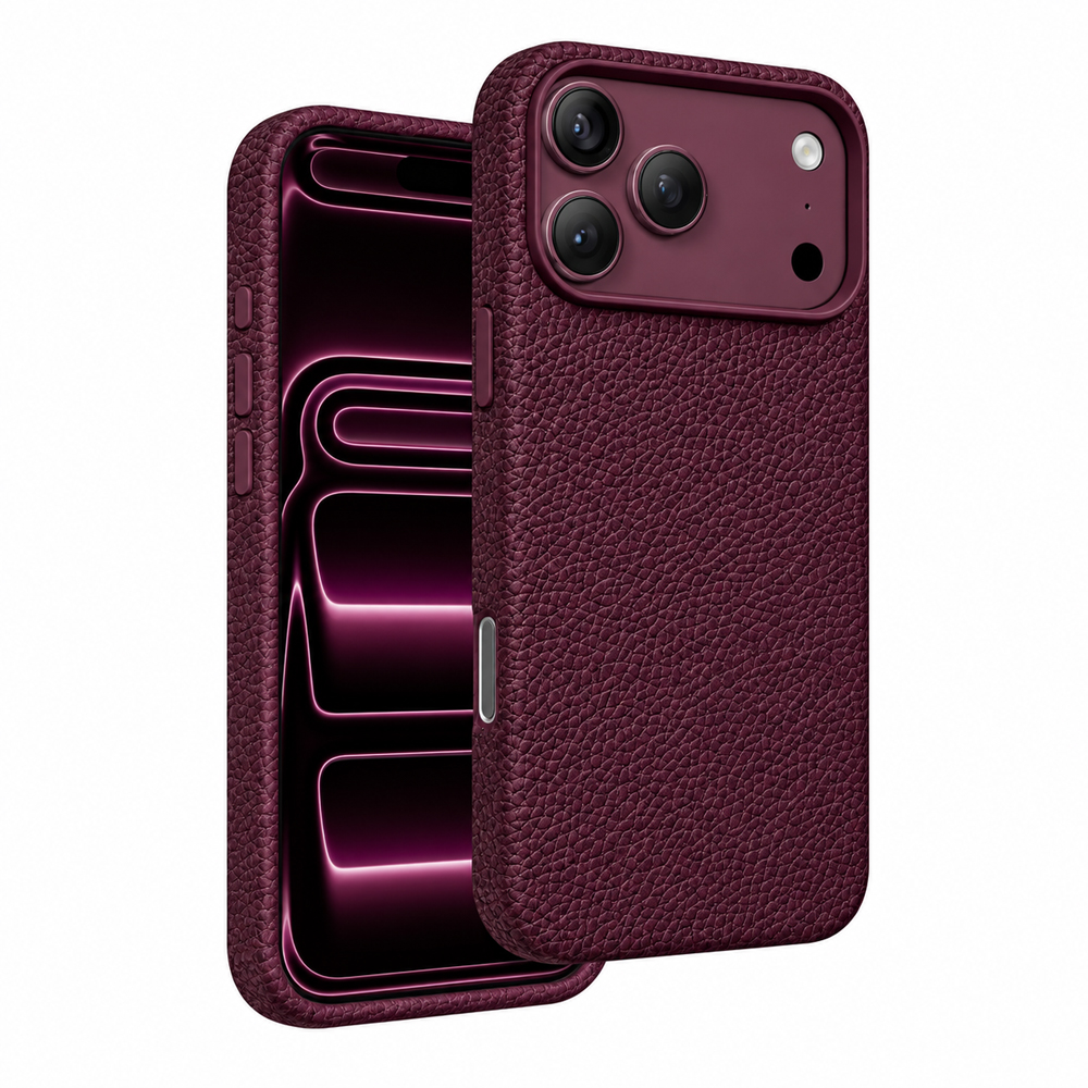 Husa spate pentru iPhone 18 Pro Keephone Lycucci - Burgundy